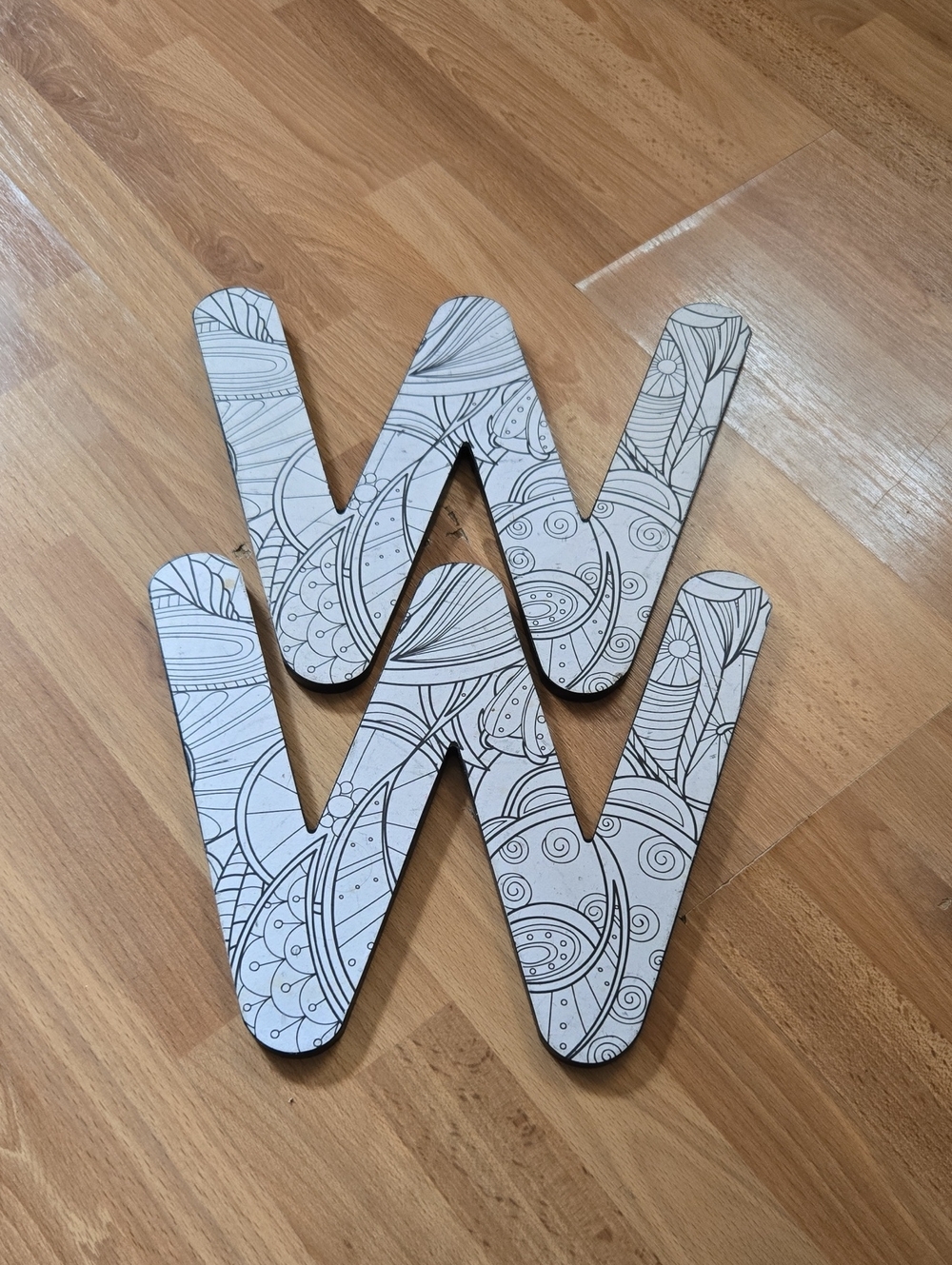 Pier 1 White & Black Patterned Letter W Wall Art